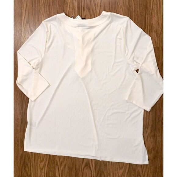 NWT JM Collection Wildflower Way Blouse - White/Neo Natural - Size XXL - Picture 11 of 14